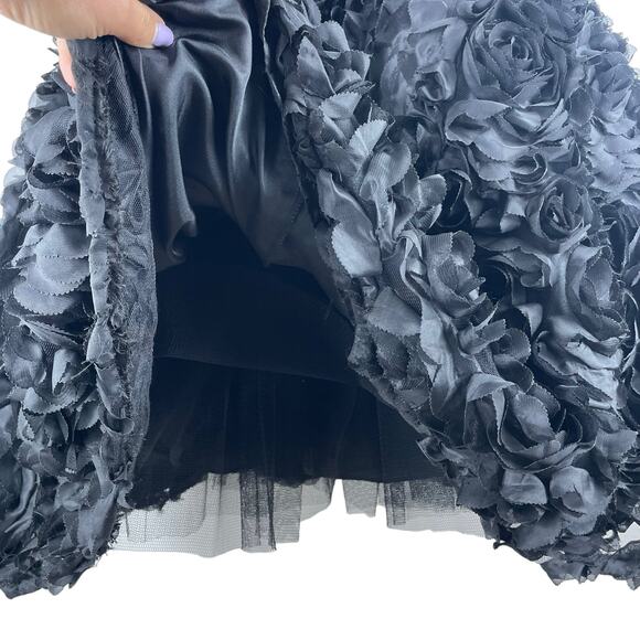 Xtreme Strapless Lace Sequin Mermaid Evening Gown 3D Floral Petal Size 6 - Picture 11 of 13